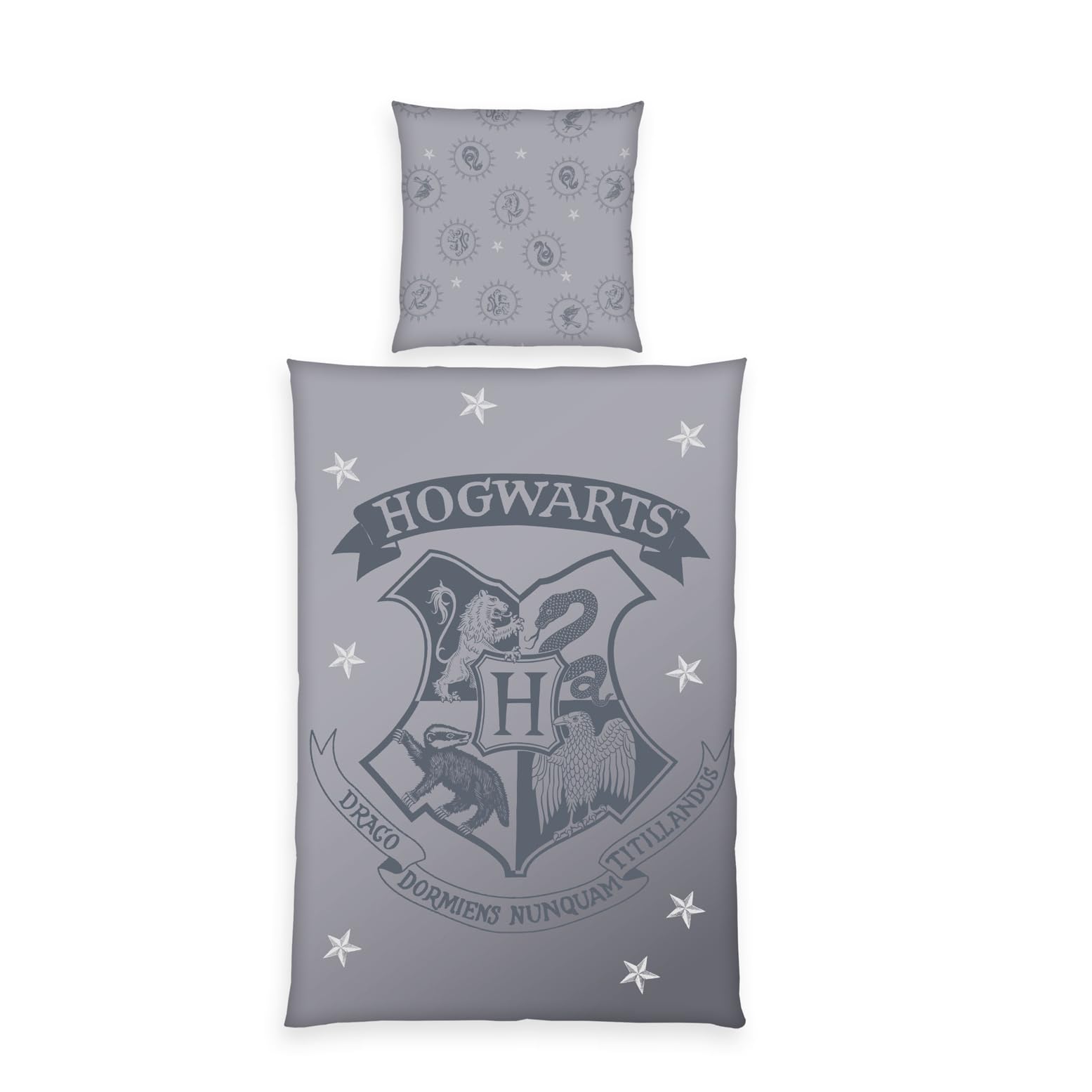 Herding Harry Potter Bed Linen, Pillowcase Approx. 80 x 80 cm, Duvet Cover Approx. 135 x 200 cm, with Smooth Zip, 100% Cotton/Renforcé