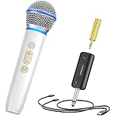Aokeo Wireless Microphone with Rechargeable Receiver,UHF Dynamic Handheld Karaoke Mic,100ft Range, for Amplifier Speaker, Mixer,Singing, Party,Speech