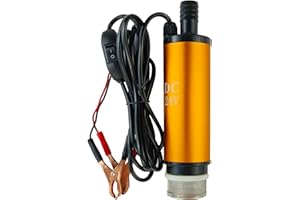YuYBrightmi 24V DC Submersible Pump 80W, Electric Diesel Fuel Transfer Pump for Water Oil, Universal Use with 8A Power, High 