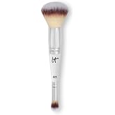 IT Cosmetics Heavenly Luxe Complexion Perfection Brush #7 - Airbrush Finish | Dual-ended Luxe Makeup Brush for CC+ Cream, Foundation, Concealer + Contouring, Ultra-soft Synthetic Fibers, Cruelty-free