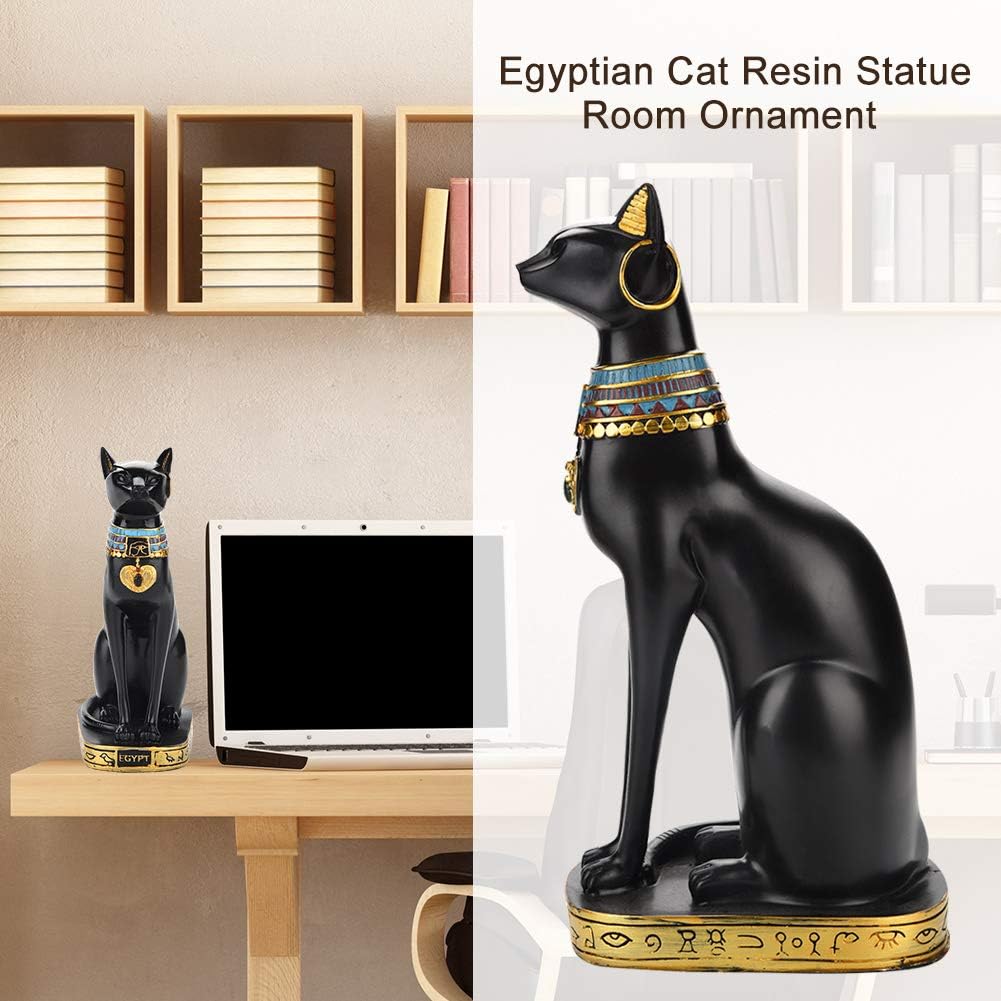 Egyptian Cat Statue of resin hand made Cat sculpture Decoration old exotic household collectible figurine for home room Garden Gorgeous Decor(S) - Image 4