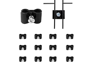 NEESEEYEE 12 Pcs Gridwall Wire Grid Panel Connector with Screws Metal Joining Clip Accessories for Wall Grid Panels Black