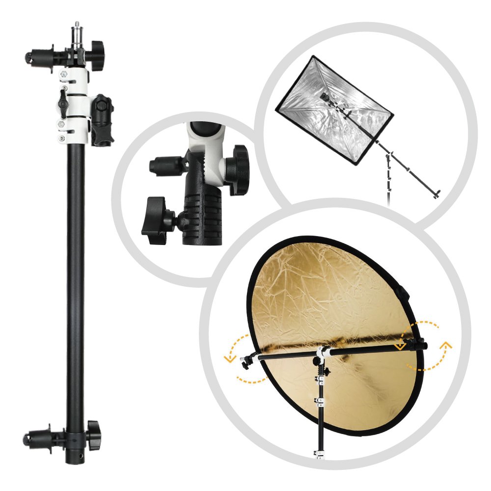 Photo 1 of ***(MISSING PARTS)***Fotoconic Multi Functional Reflector Holder, Boom Arm, Background Crossbar (21"-49" / 53-125cm) with Solid Locking Metal Swivel Head Grip
