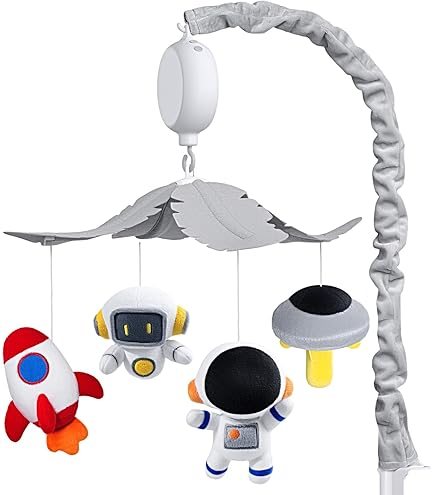 Amazon.com : Lambs & Ivy Milky Way Musical Baby Crib Mobile - Blue
