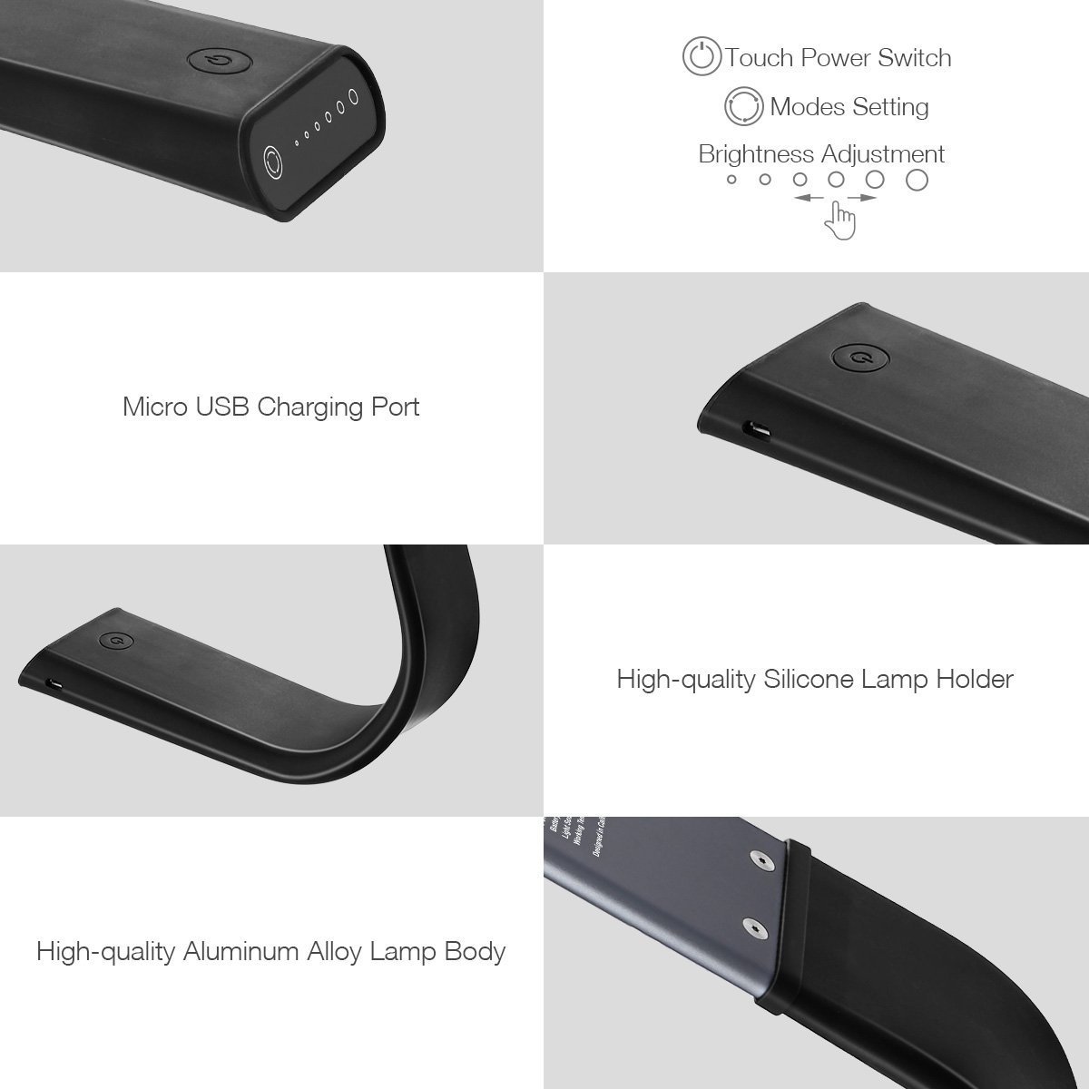 Poweradd Schreibtischlampe beugbar LED Tischleuchte mit dimmbar Touchfeldbedienung