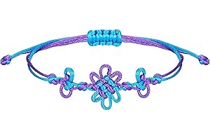 GENERIC Korean KayPop DemonHunters Adjustable Bracelet，Handmade Friendship Bracelet Set, Purple and Blue Knot Design,