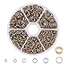 PH PandaHall 900 Pcs 6 Sizes 4/5/6/7/8/10mm Iron Split Rings Double Loop Jump Ring for Jewelry Making Antique Bronze