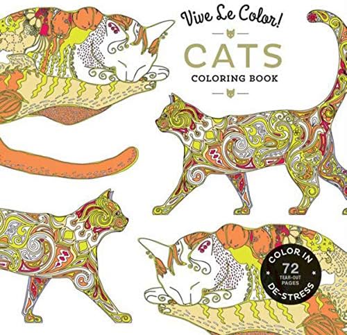 Vive Le Color! Cats (Adult Coloring Book): Color In; De-stress (72 Tear-out Pages): Adult Colouring Book