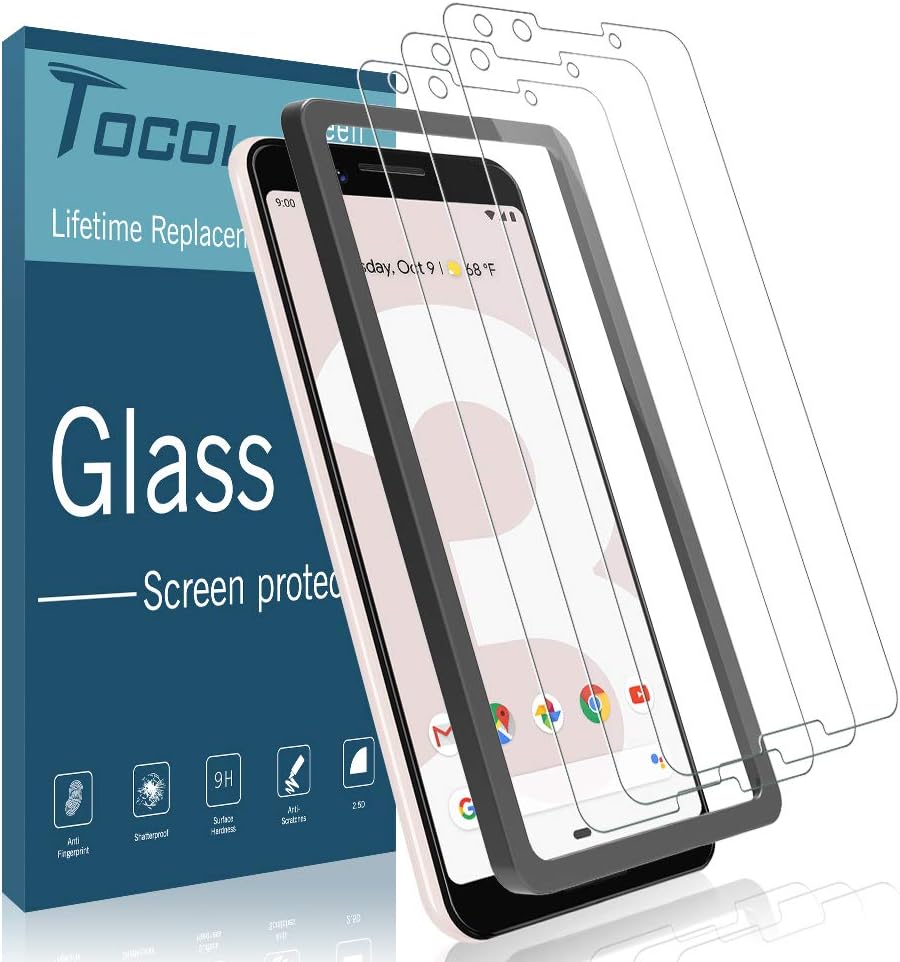 Tocol [3 Pack] Tempered Glass Screen Protector for Google Pixel 3