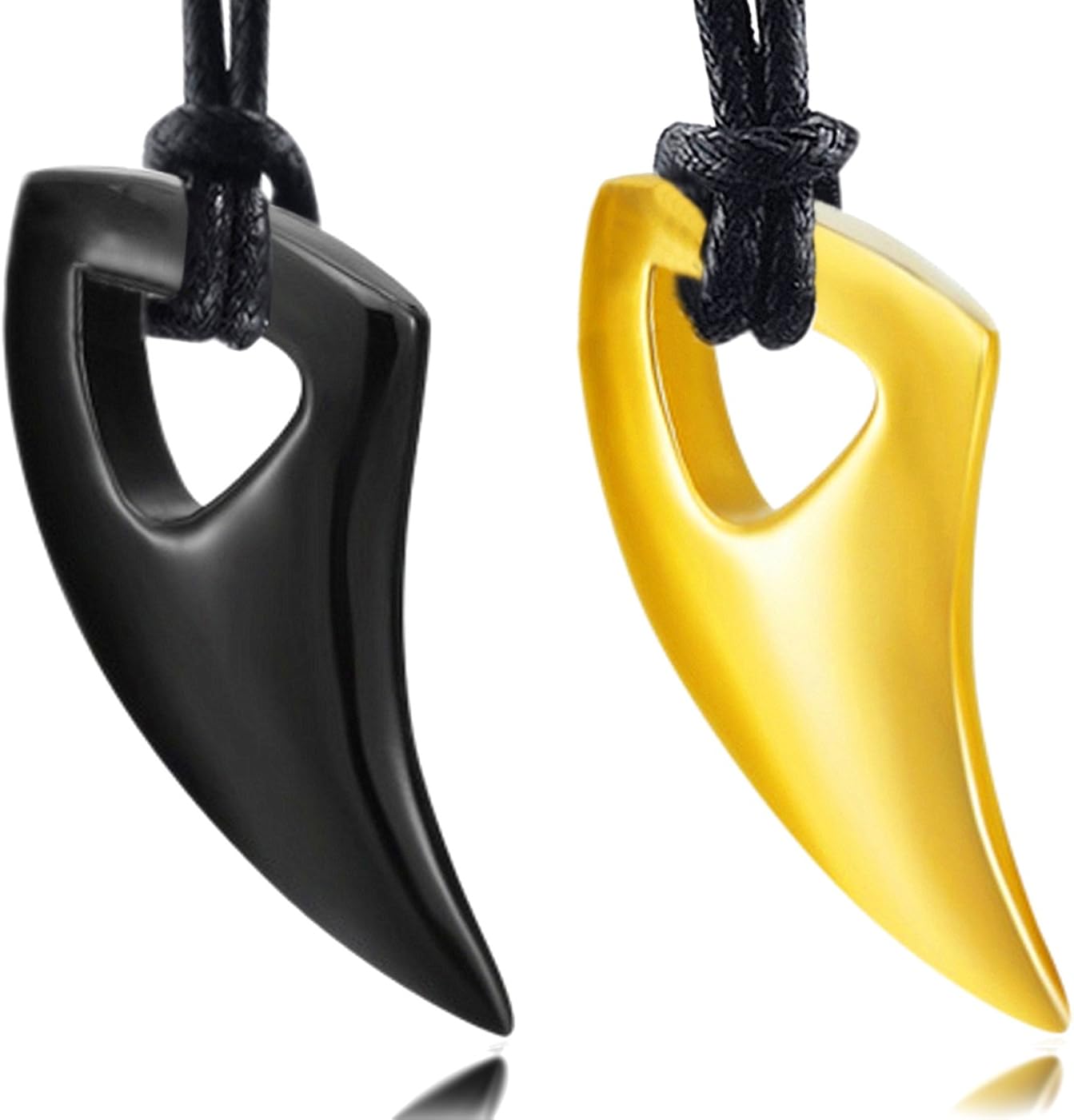 Mens Stainless Steel Wolf Tooth Pendant Necklace with Free Cable 22-26 Inches