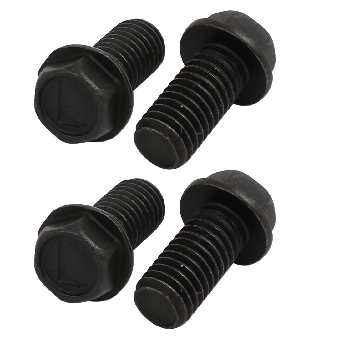 Sourcingmap 4pcs M8x16mm 8.8 Grade Hex Head Flange Left Hand Thread Bolt for Cutting Machine