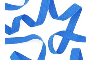 CRAFTMEMORE 1/2 Inch Twill Tape Fabric Ribbons Webbing Herringbone Twill Bias Binding Tape for Clothes Sewing Craft Trim Lace 36 Yards (MP12 Azure Blue)