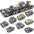 ENHANA 8 in 1 Building Blocks WW2 Army Tank Vehicle Heavy Duty Military Tank Building Kit Battle Brick Assembly MOC Model Kits for Boys Building Brick Toys for Children