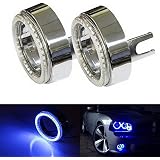 100mm 72SMD COB LED Angel Eyes Halo Ring Lights - Blue, 12V, For Car Headlights & Fog Lamps (Pair)