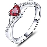 YL 925 Sterling Silver Engagement Rings 5MM Heart Cut Birthstone Infinity Ring for Women-size5