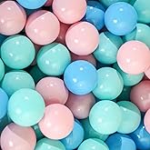 Heopeis Ball Pit Balls Pack of 100 200 500 - Star and Round Set BPA Free Phthalate Free Non-Toxic Crush Proof Play Balls Soft Plastic Balls for Toddlers Baby Kids Birthday Pool Tent Party