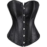 ADELCE Women's Sexy Boned Overbust Shaper Push Up Bodysuit Lace up Corsets and Strap Bustiers Top S-6XL