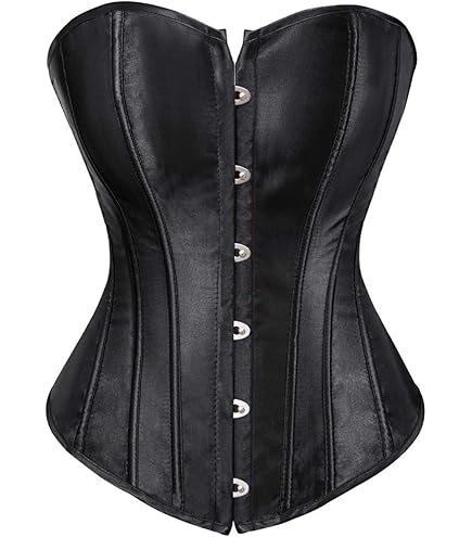 Amazon.com: Gold Corset Top Bustier Faux Leather Front Zipper
