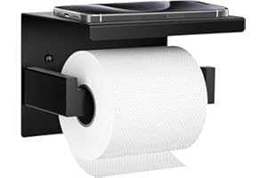 Toilet Paper Holder, SUS304 Stainless Steel Toilet Paper Roll Holder, Rust-proof & Anti-drop Design Black Toilet Paper Holder