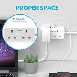 VINTAR 4 in 1 UK Plug Adaptor with 2 USB Ports 2 Way Sockets White 2 Pack view 3
