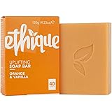 Ethique Uplifting Sweet Orange & Vanilla Soap Bar - Body Wash for All Skin Types - Plastic-Free, Vegan, Cruelty-Free, Eco-Fri