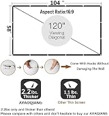 AYAOQIANG 120 Inch Portable Projector Screen 16:9 HD 4K for Indoor/Outdoor view 3
