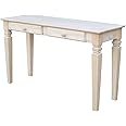 IC International Concepts Java Console Table with 2 Drawers Solid Real Wood, Sturdy Parawood, 18 in x 52 in x 30 in, DIY, Paint/Stain Ready, Unfinished