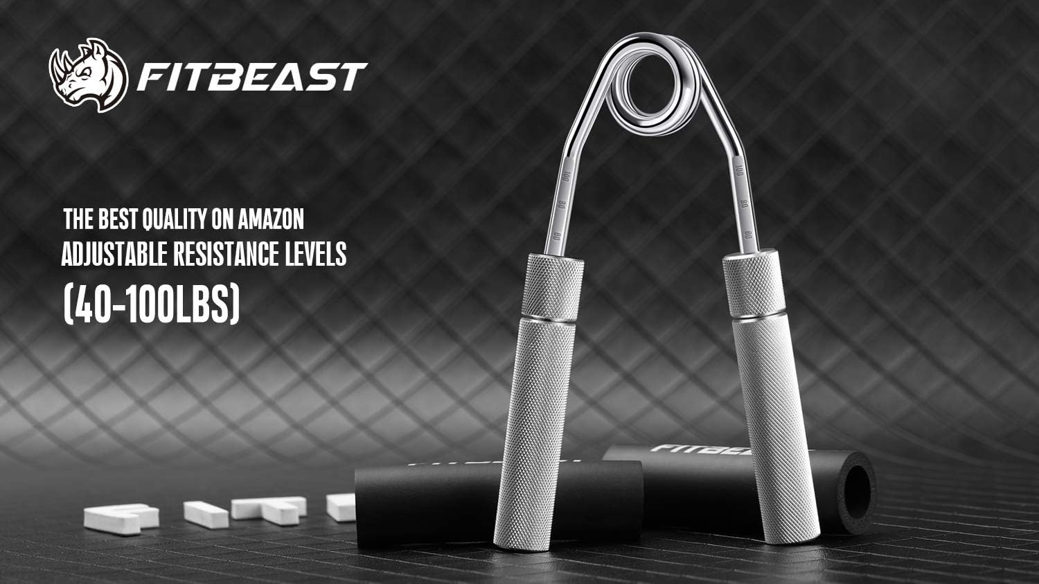 FitBeast Hand Grip Strengthener Adjustable Resistance 40-100 LBS Hand Gripper, Hand Strengthener, Metal Grip Strength Trainer, Hand Grip Finger Strengthener, Wrist & Forearm Hand Exerciser (1 Pack) : Sports & Outdoors