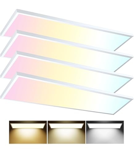 AIKVSXER 2 Pack 1x4 LED Flat Panel Light Surface Mount White