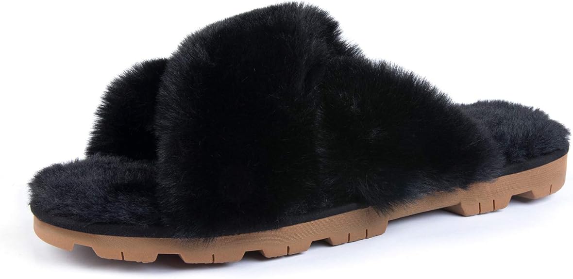 RockDove Women's XBand Faux Fur Slide Slipper, Size 10 US