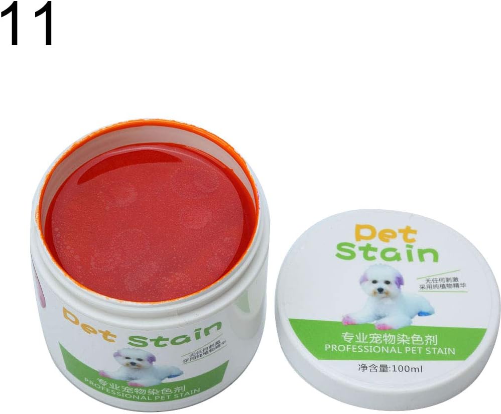 Catkoo Pet Hair Dye GelFor Dog Puppy, 100ml Harmless Semi-permanent Fur Coloring Grooming Pet Dog Cat Hair Dye Gel - 11#