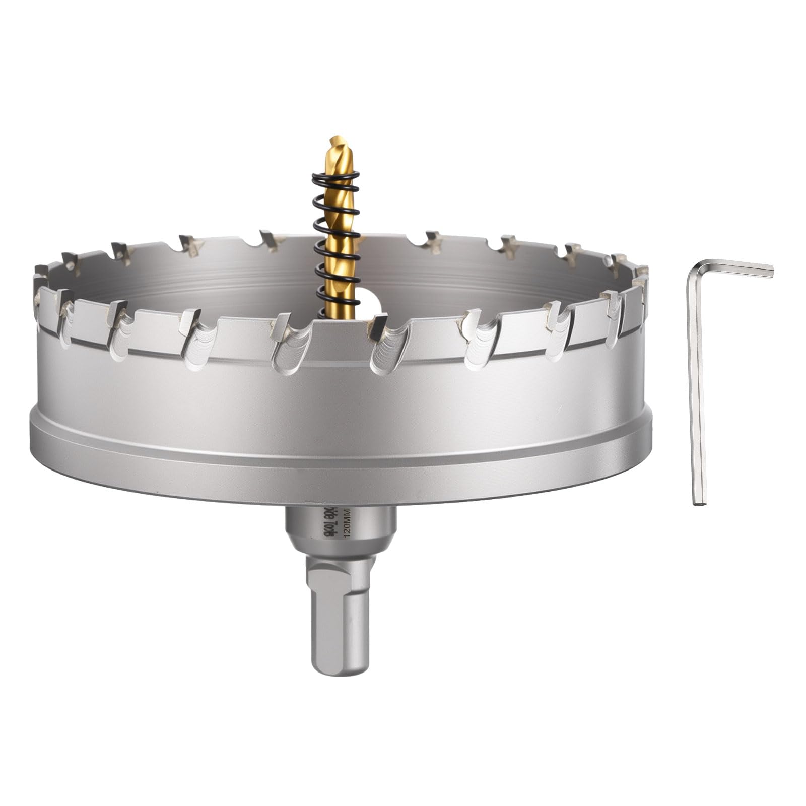 CoCud 4-23/32" (120mm) Hole Saw, Tungsten Carbide TCT Hole Cutters with Drill Bit - for Thick Hard Metal, Stainless Steel, Copper, Aluminum