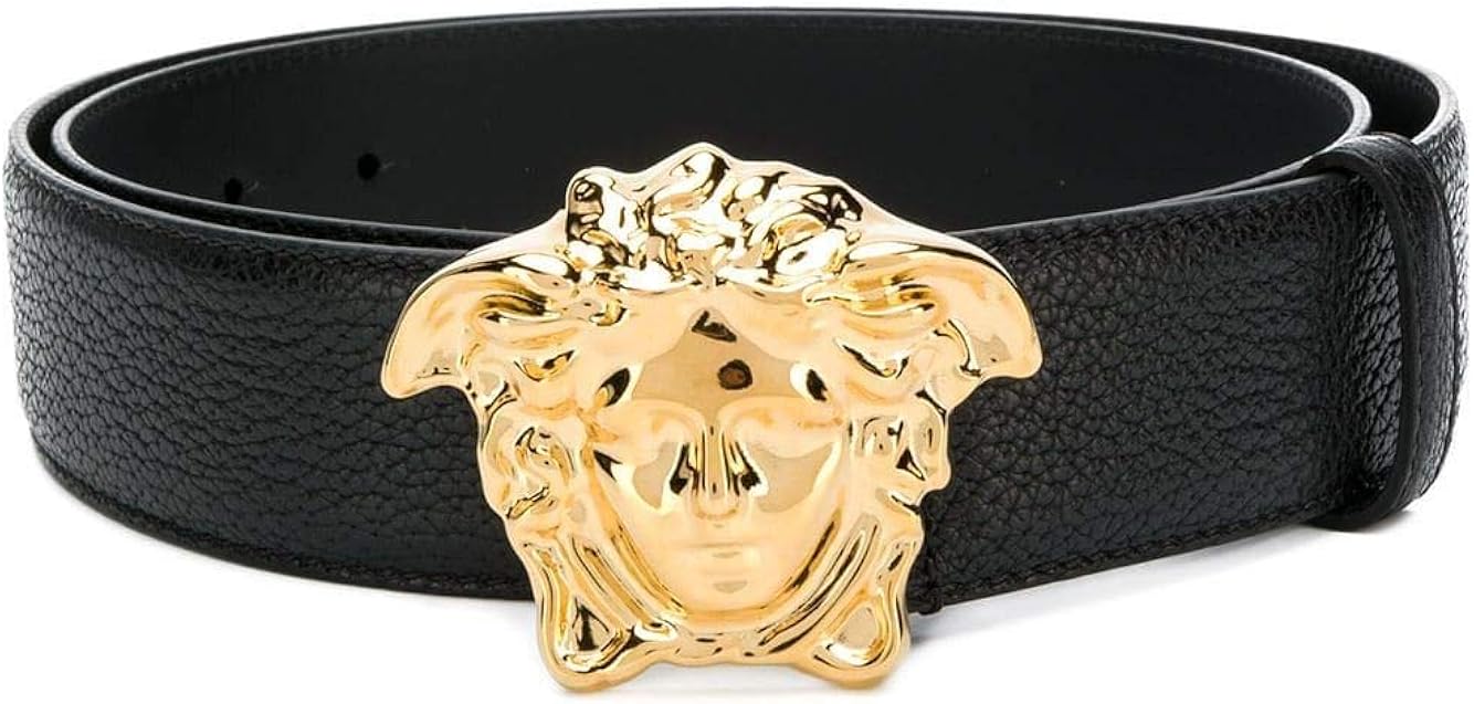 Luxury Fashion Versace Man DCU4140DGOVVD41OH Black Leather Belt
