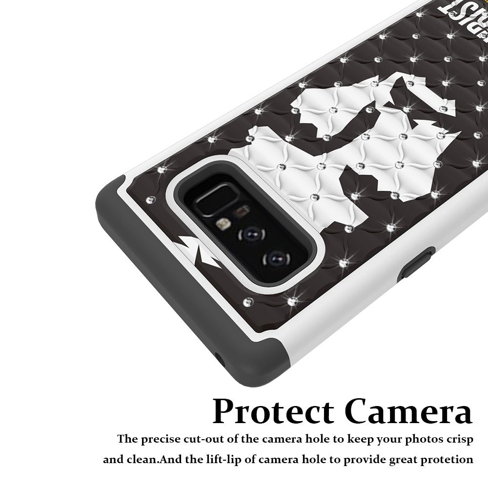 Note 8 Case, Galaxy Note 8 Case, MagicSky [Shock Absorption] Studded Rhinestone Bling Hybrid Dual Layer Armor Defender Protective Case Cover for Samsung Galaxy Note 8 (Jesus)