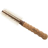 Ibiza Hair - Boar Bristle Round Brush (B2-35mm) | Blonde Bristles &amp; Cork Handle | Color Treated Hair, Big Waves, Tight Curls | Add Shine, Texture to Long, Large Sections