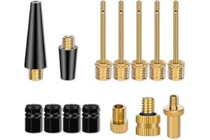 14PCS Bicycle Valve Adapter DV SV AV Converter,Presta Schrader Valve Adapter, Ball Pump Needle, Inflation Needle, Tire Valve 