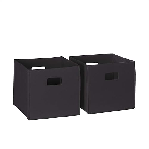 RiverRidge Home 2 Pc Storage Folding Bin, Black, 2 Piece