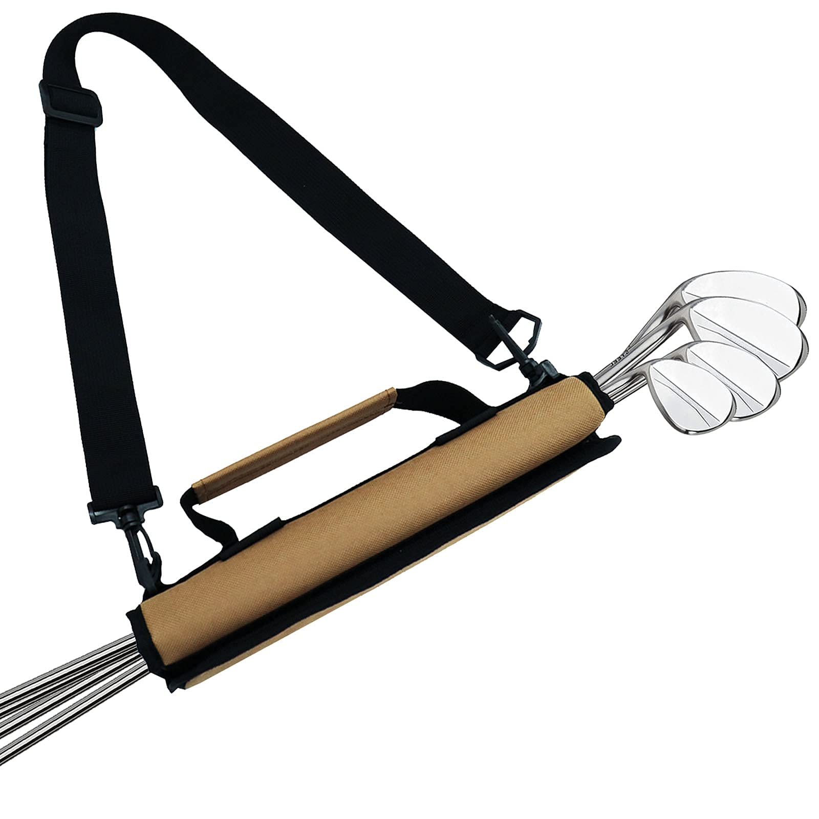 Golf Club Bag Mini for Men Women Driving Range Course Practice, Golf Pencil Bag with Shoulder Straps Sleeves Lightweight Durable Fashion for Golf Training (Brown)
