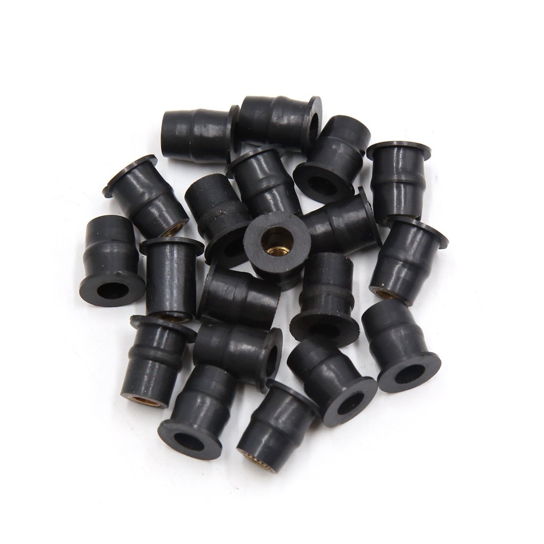 sourcingmap 20Pcs Black Rubber Motorcycle Windscreen Windshield Screen Well Nuts