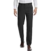 Men's Tall Classic Fit Expandable-Waist Flex Flat Front Dress Pants Formal Pants for Business & Office