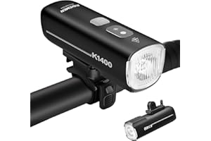 RAVEMEN K1400 Bike Headlight, 1400 Lumen Bike Front Light with Auto ON/Off and Sensor for High/Low Ambient Light IPX7 Waterpr