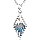 Dorunmo Mustard Seed Necklace 925 Sterling Silver Mountain Turquoise Pendant Necklace Religious Faith Jewelry Gifts for Christian