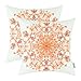 Set of 2 Euphoria CaliTime Home Decor Cushion Covers Pillows Shell Comfortable Fleece Vintage Mandala Floral Orange Red Color 18