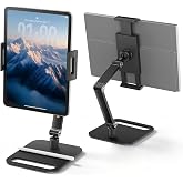 Portable Monitor Stand for 15.6'',17.3'', Tablet Stand Holder for iPad | Aluminum Alloy Foldable Arm Mount with 360&deg; Swivel, Desk Holder Compatible with 4.7-17.3inch Tablet iPad Pro