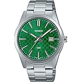 Casio MTP-VD03D-3A1 Men's Standard Stanless Steel Green Dial 3-Hand Analog Watch