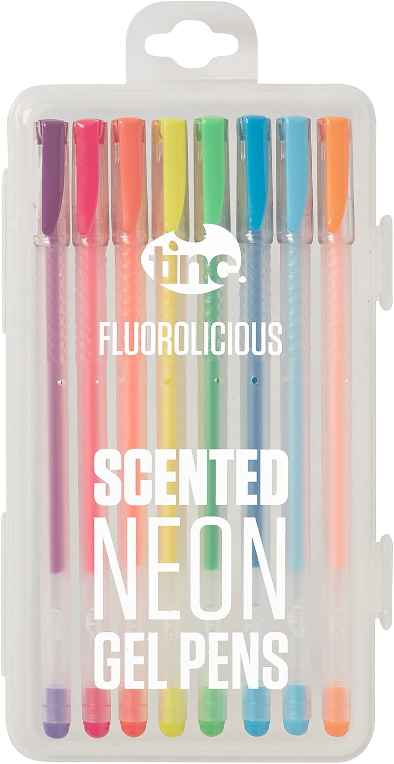 Tinc Flourolicious Fruit Scented Neon Gel Pens 8 Colors Case