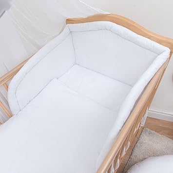 plain white cot bedding
