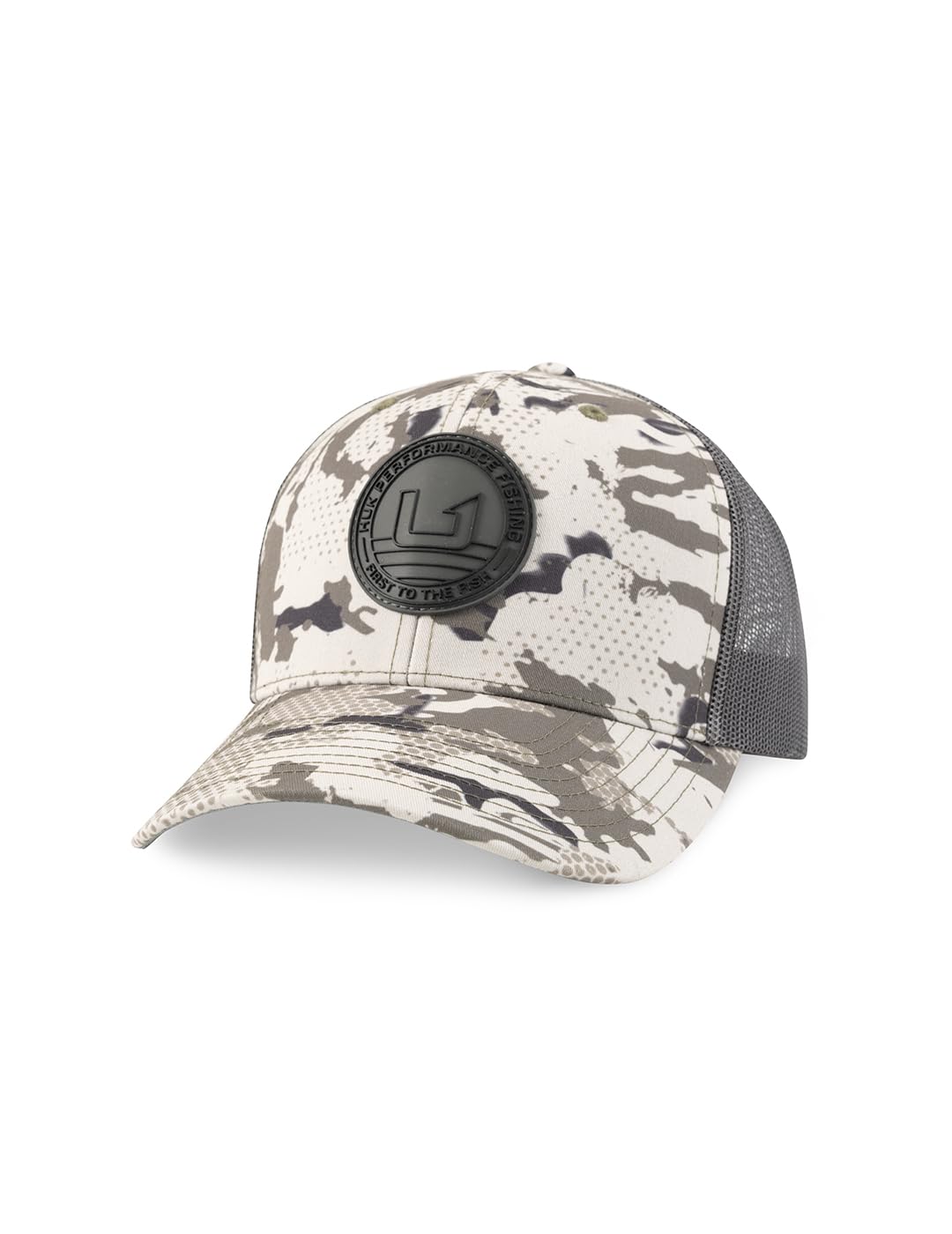 HUK Trucker, Anti-Glare Snapback Fishing Hat for Men, KC Circle Patch-Moss Image