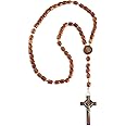 Catholica Shop Saint Benedict Wooden Beads Corded Rosary for Men and Women with St Benito Crucifix and Medal. Made in Brazil.…