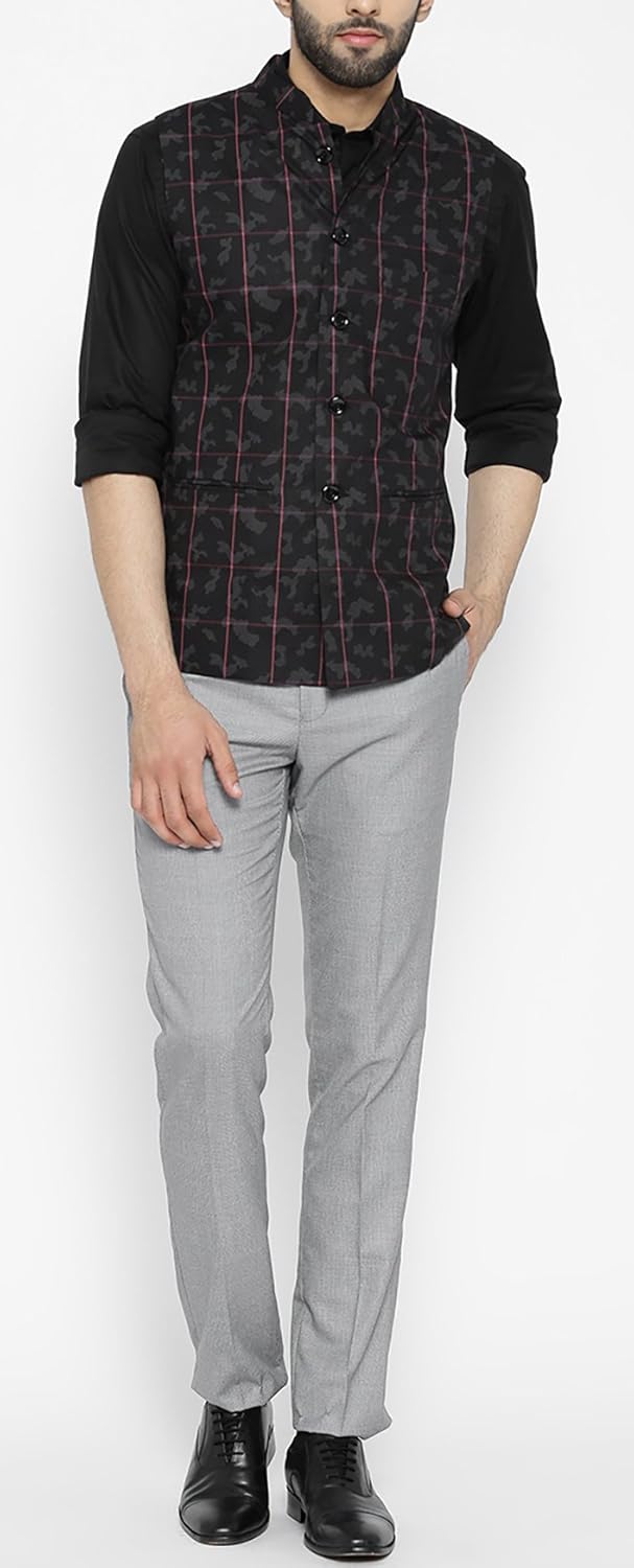 shaftesbury london men's cotton nehru jacket